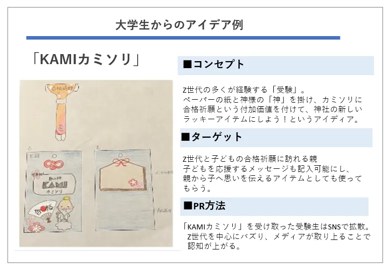 大学生からのアイデア例