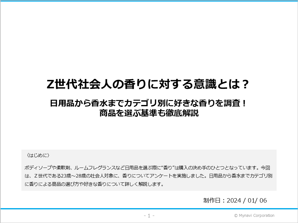 Z世代社会人の香りに関する調査